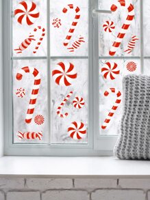 Christmas Candy Wall Sticker - Red and White - View 5
