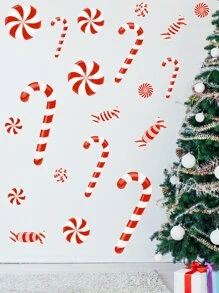 Christmas Candy Wall Sticker - Red and White - View 6
