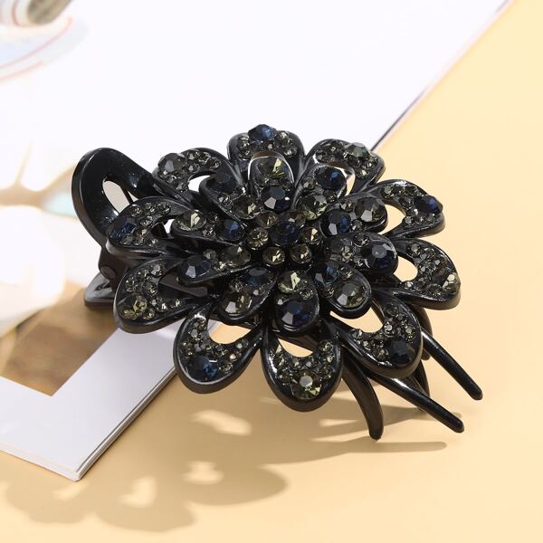 

Rhinestone Decor Hair Clip, Navy blue