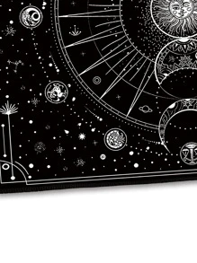 Moon & Sun Print Tapestry - Black and White - View 5