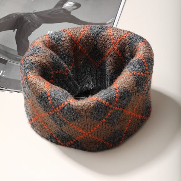 

Men Plaid Print Infinity Scarf, Multicolor