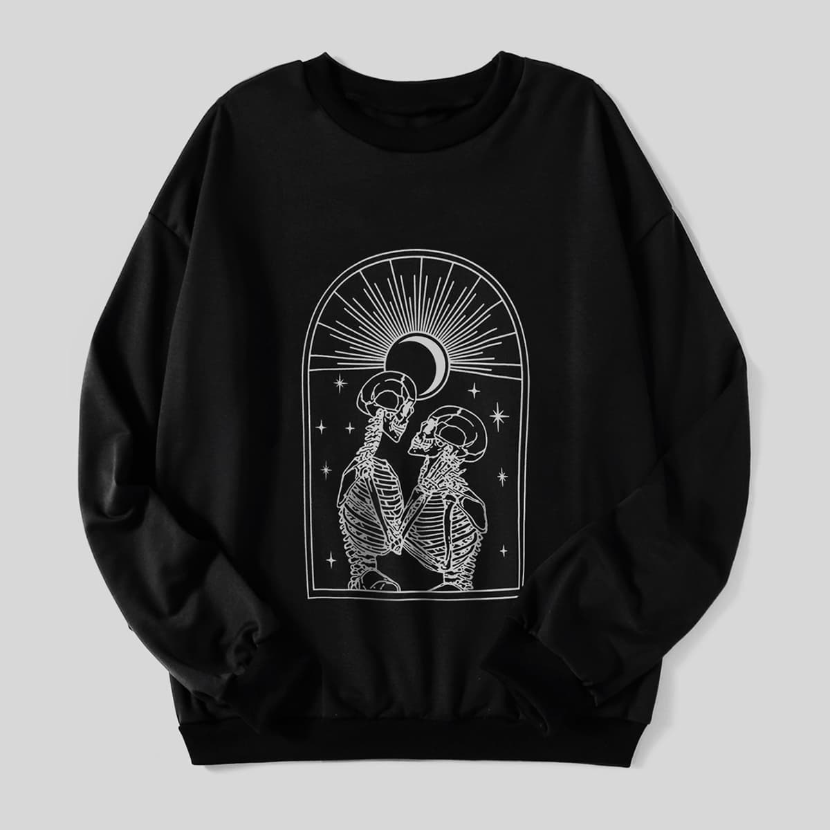 

Skull Graphic Sweatshirt, Black