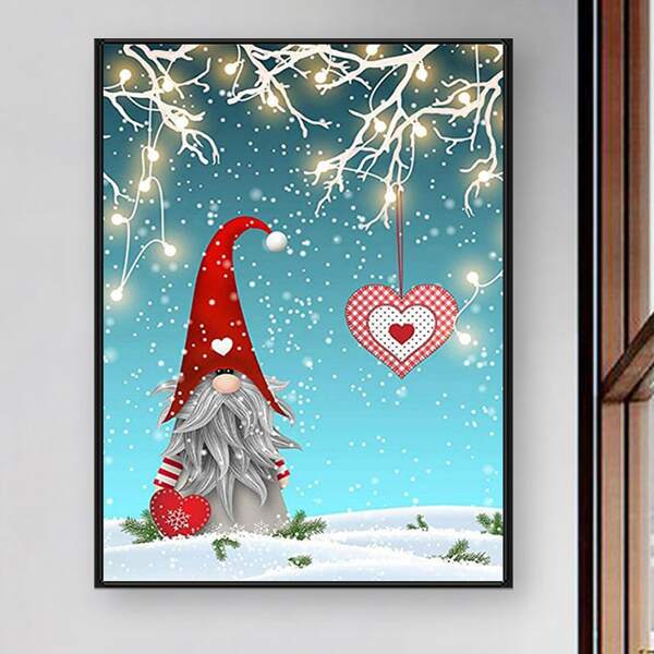 

Christmas Elf Print DIY Diamond Unframed Painting, Multicolor
