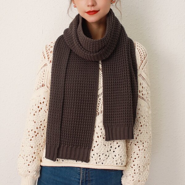 

Solid Knit Scarf, Chocolate brown