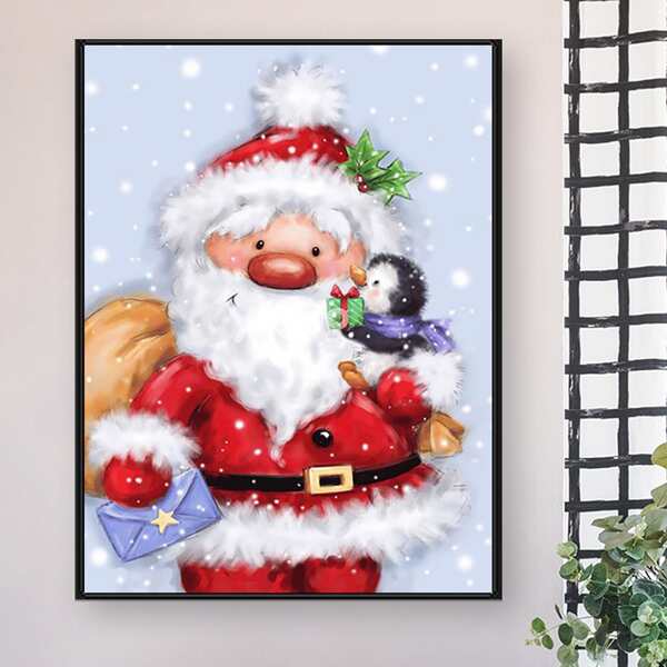 

Christmas Print DIY Diamond Unframed Painting, Multicolor