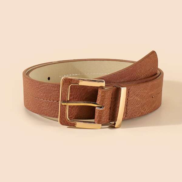 

Metal Buckle Belt, Camel
