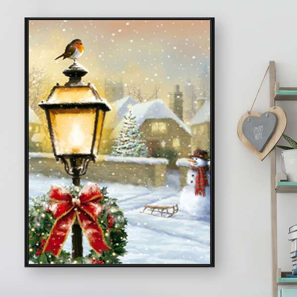 

Christmas Print DIY Diamond Unframed Painting, Multicolor