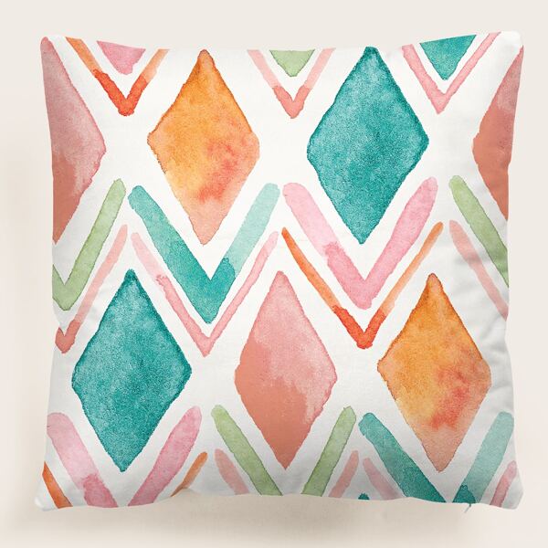 

Geometric Pattern Cushion Cover Without Filler, Multicolor