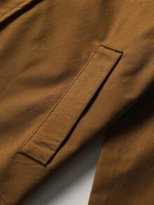 Niñas Gabardinas de manga raglán con botón delantero - Marrón - Ver 4