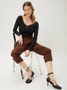 MOTF PREMIUM Camiseta con abertura - Negro - Ver 1