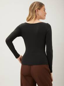 MOTF PREMIUM Camiseta con abertura - Negro - Ver 2