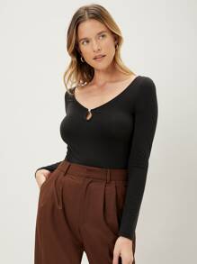 MOTF PREMIUM Camiseta con abertura - Negro - Ver 7