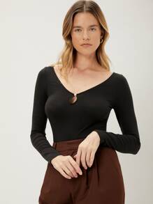 MOTF PREMIUM Camiseta con abertura - Negro - Ver 9