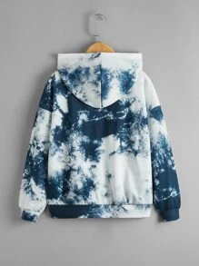 SHEIN Áo nỉ Gái Túi Dây kéo Cà vạt nhuộm Giải trí - Nhiều màu - Xem 2