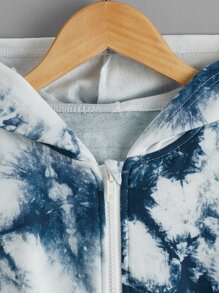 SHEIN Áo nỉ Gái Túi Dây kéo Cà vạt nhuộm Giải trí - Nhiều màu - Xem 3