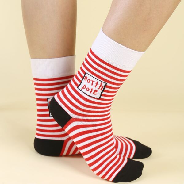 

Men Striped Print Crew Socks, Multicolor