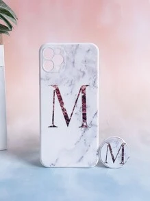 Letter Graphic Phone Case With Stand-Out Phone Grip Compatible With IPhone 11,IPhone 13,IPhone 14 Pro Max - Multicolor - View 3