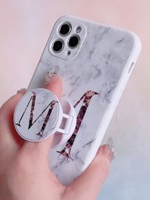 Letter Graphic Phone Case With Stand-Out Phone Grip Compatible With IPhone 11,IPhone 13,IPhone 14 Pro Max - Multicolor - View 5