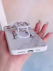 Letter Graphic Phone Case With Stand-Out Phone Grip Compatible With IPhone 11,IPhone 13,IPhone 14 Pro Max - Multicolor - View 6