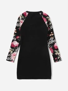 SHEIN Đầm Gái Hoa Ăn mặc đẹp - màu đen - Xem 2