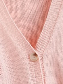 SHEIN Qutie Mushroom Pattern Cardigan - Baby Pink - View 3