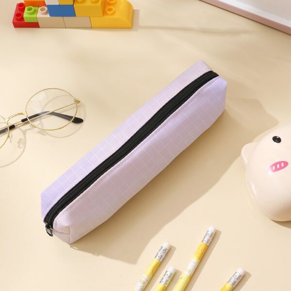 

Plaid Pattern Pencil Case, Multicolor
