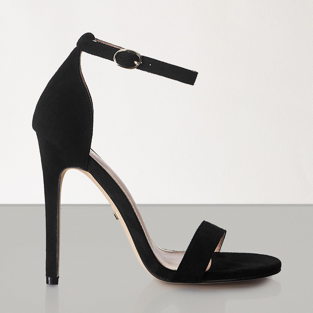 Sandalias de tacón de aguja con tira de tobillo y decoración de cristal, estilo glamoroso para mujer. Sandalias de tira de tobillo ideales para grad