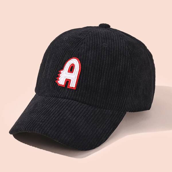

Letter Decor Baseball Cap, Black
