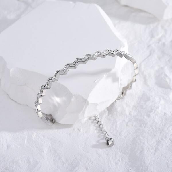 

Rhinestone Decor Bracelet, Silver