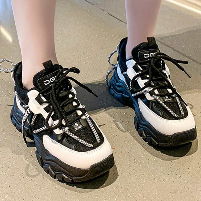 

Colorblock Chunky Sneakers, Black