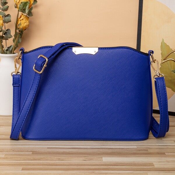 

Metal Detail Crossbody Bag, Blue