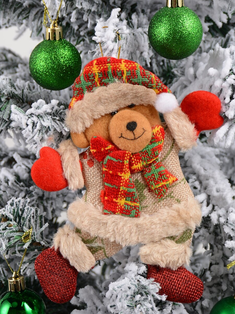 1 Stück Weihnachten Bär förmige Baum Dekoration - Verschiedenfarbig - Übersicht 1