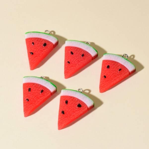 

5pcs Watermelon Pendant, Red