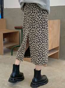 Allover Print Straight Skirt