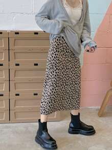 Allover Print Straight Skirt