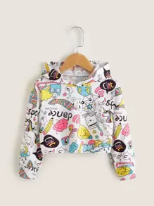 SHEIN Young Girl Cartoon Graphic Sweatshirt