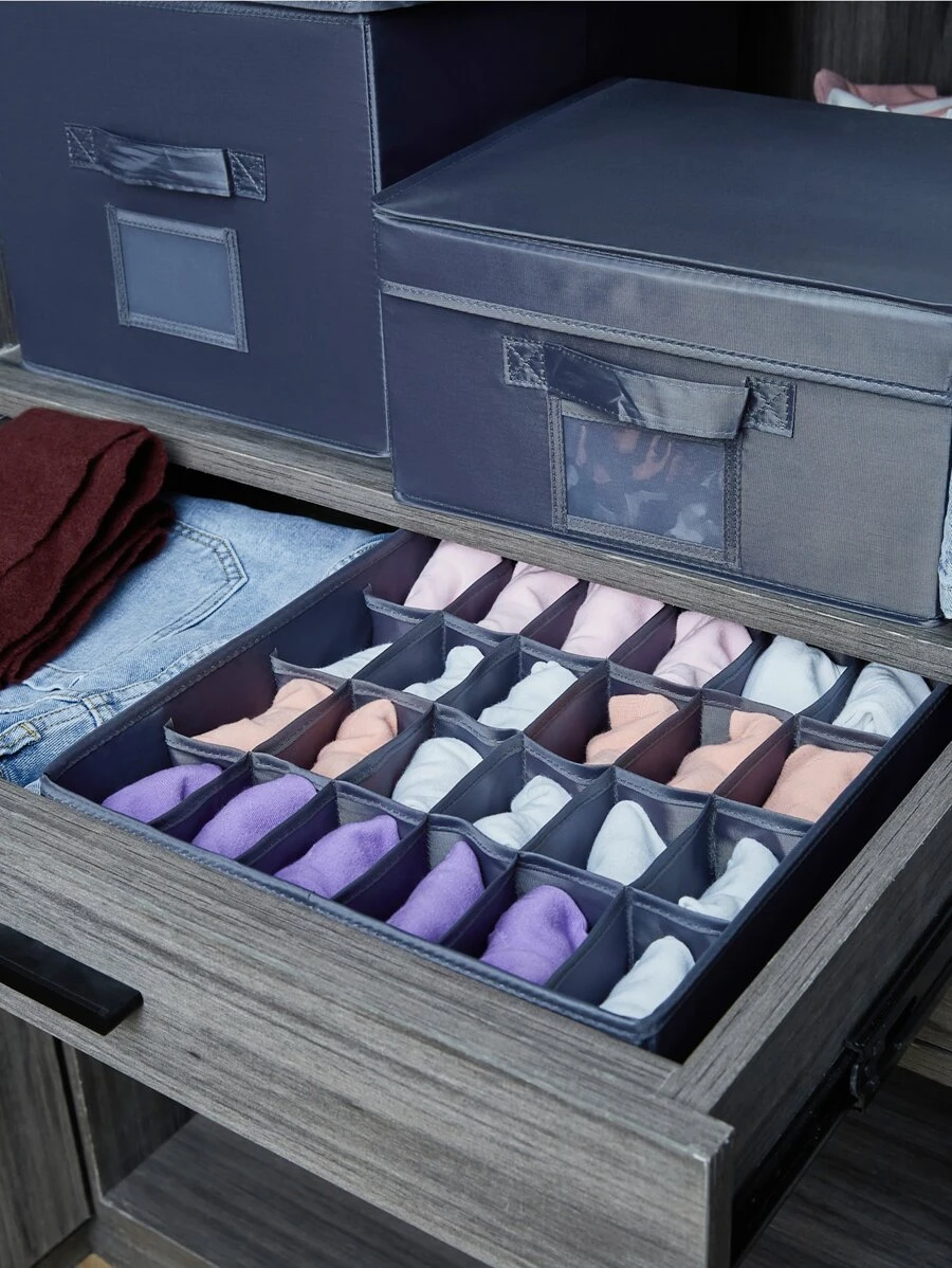 SHEIN Basic living 1pc Foldable Cabinet Closet Organizer Drawer Organizer Sock Underwear Organizer Divider Decorations Autumn Decor Festival Decor Room Decor Home Decor Fall Decor Bedroom Decor Christmas For Holiday Gift Giving