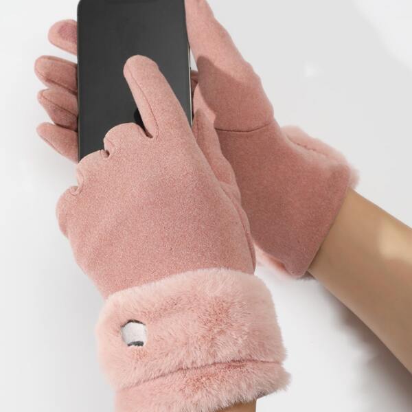 

Minimalist Solid Gloves, Pink