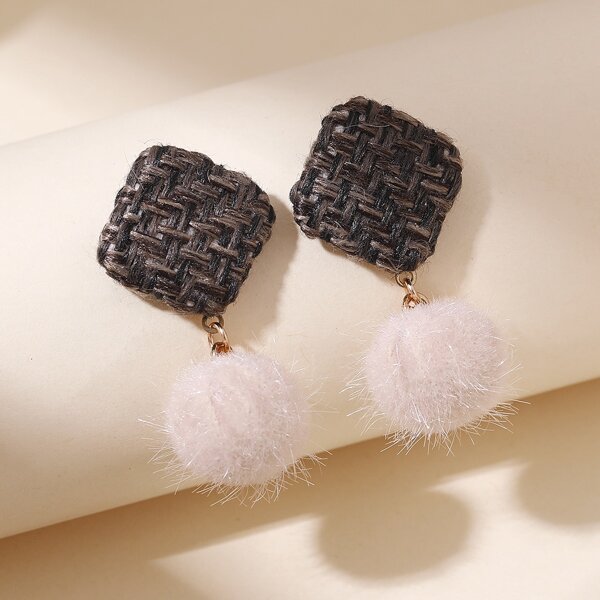 

Pom Pom Drop Earrings, Multicolor