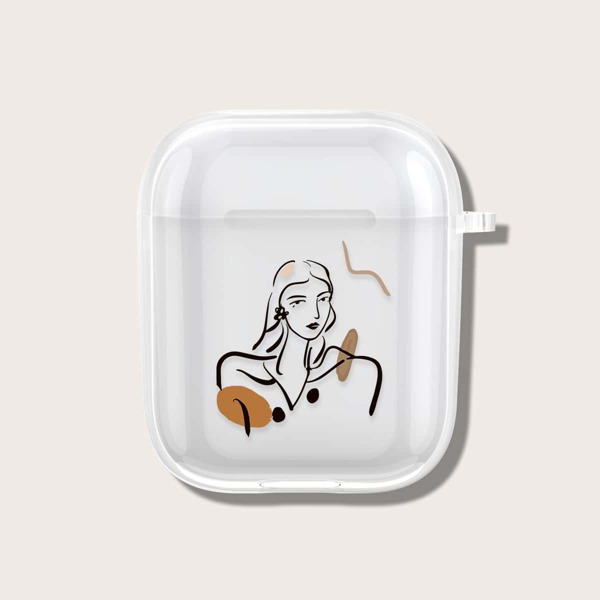

Чехол для Airpods с принтом фигуры, Прозрачный