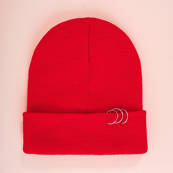 

Minimalist Solid Beanie, Red