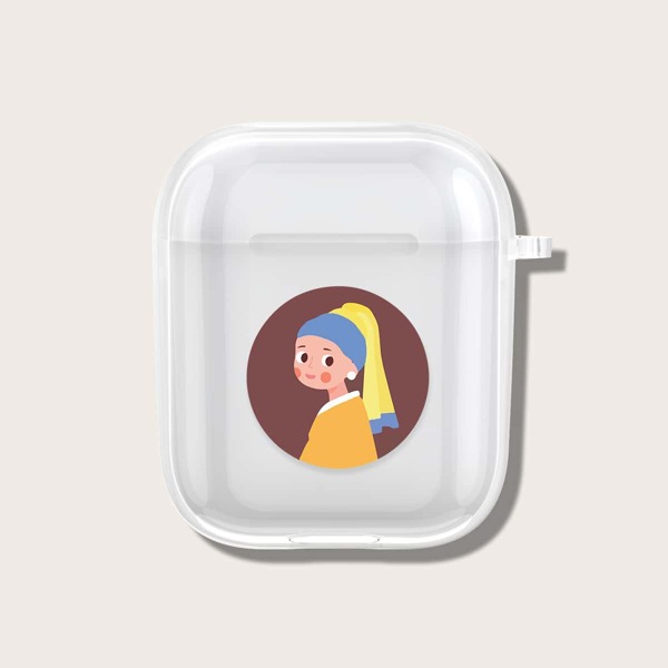 

Чехол для Airpods с мультипликационным узором, Прозрачный