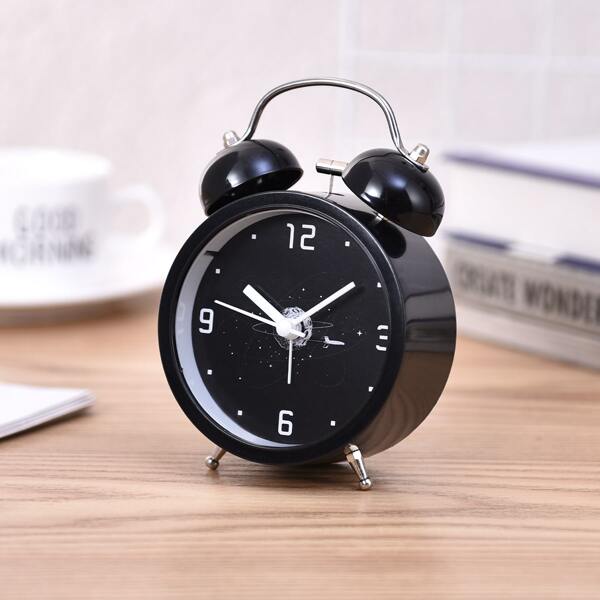 

Planet Print Alarm Clock, Black