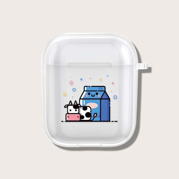 

Чехол для Airpods молоко с рисунком, Прозрачный