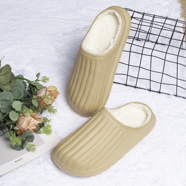 

Pleated Design Bedroom Slippers, Khaki