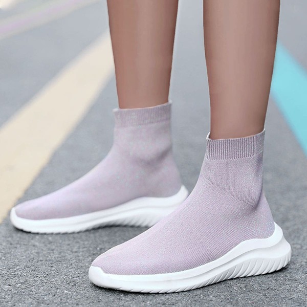 

Minimalist High-Top Slip-On Sneakers, Purple