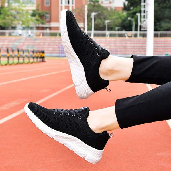 

Minimalist Lace Up Front Sneakers, Black