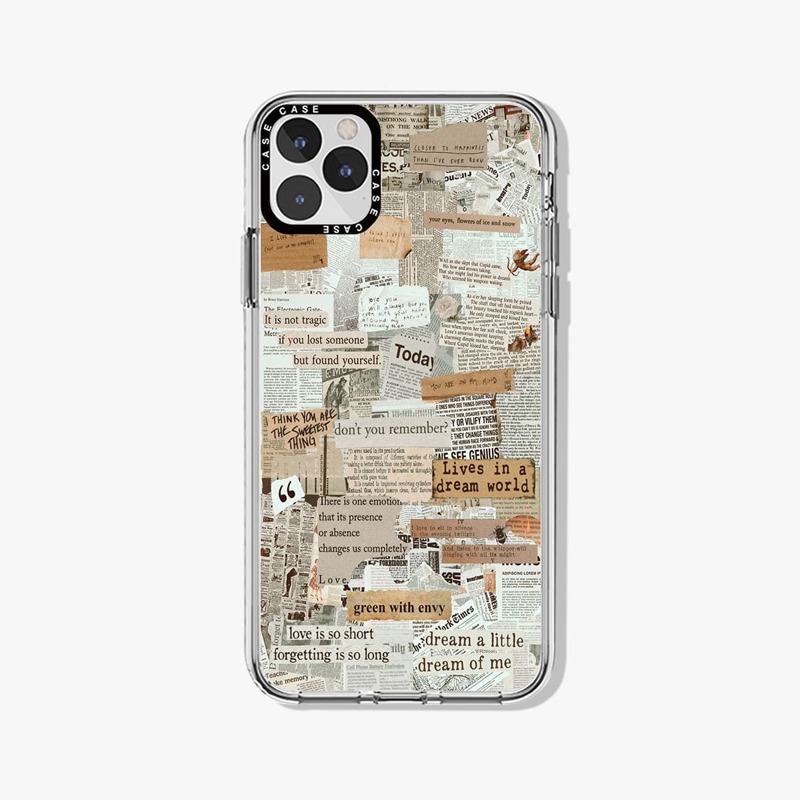 

Newspaper Pattern Phone Case, Multicolor