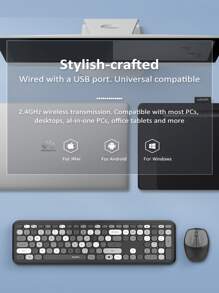 MOFII Bàn phím và chuột không dây đầy màu sắc 2.4GHz kết hợp - màu đen - Xem 5