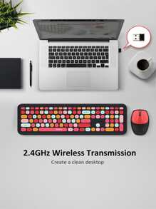 MOFII Bàn phím và chuột không dây đầy màu sắc 2.4GHz kết hợp - màu đen - Xem 4